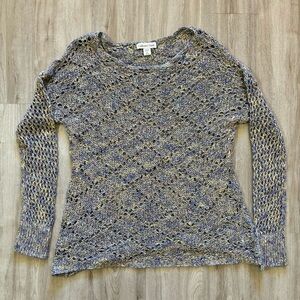 Coldwater Creek‎ Sweater Womens Open Knit Round Neck Linen Blend Size Medium